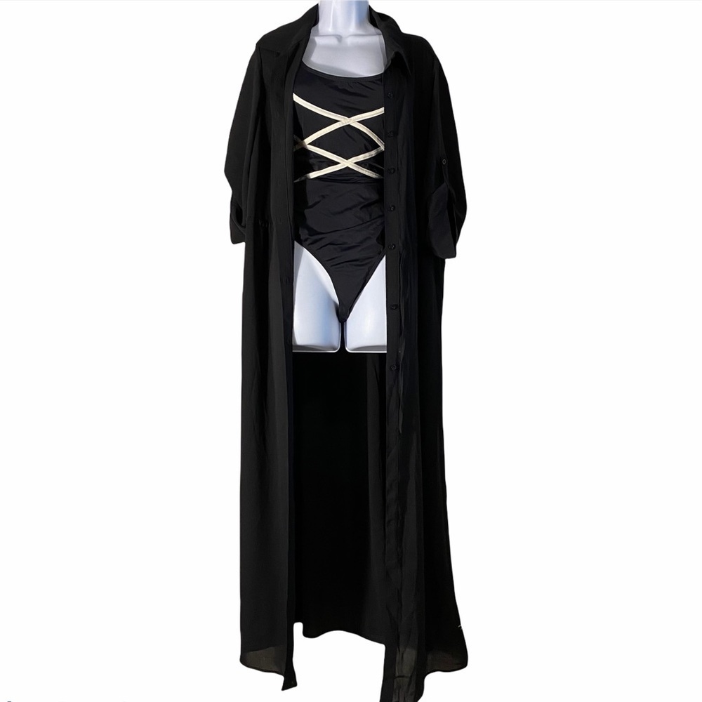 Jessica London One Piece Swimsuit Black Plus 22W - Picture 3 of 9